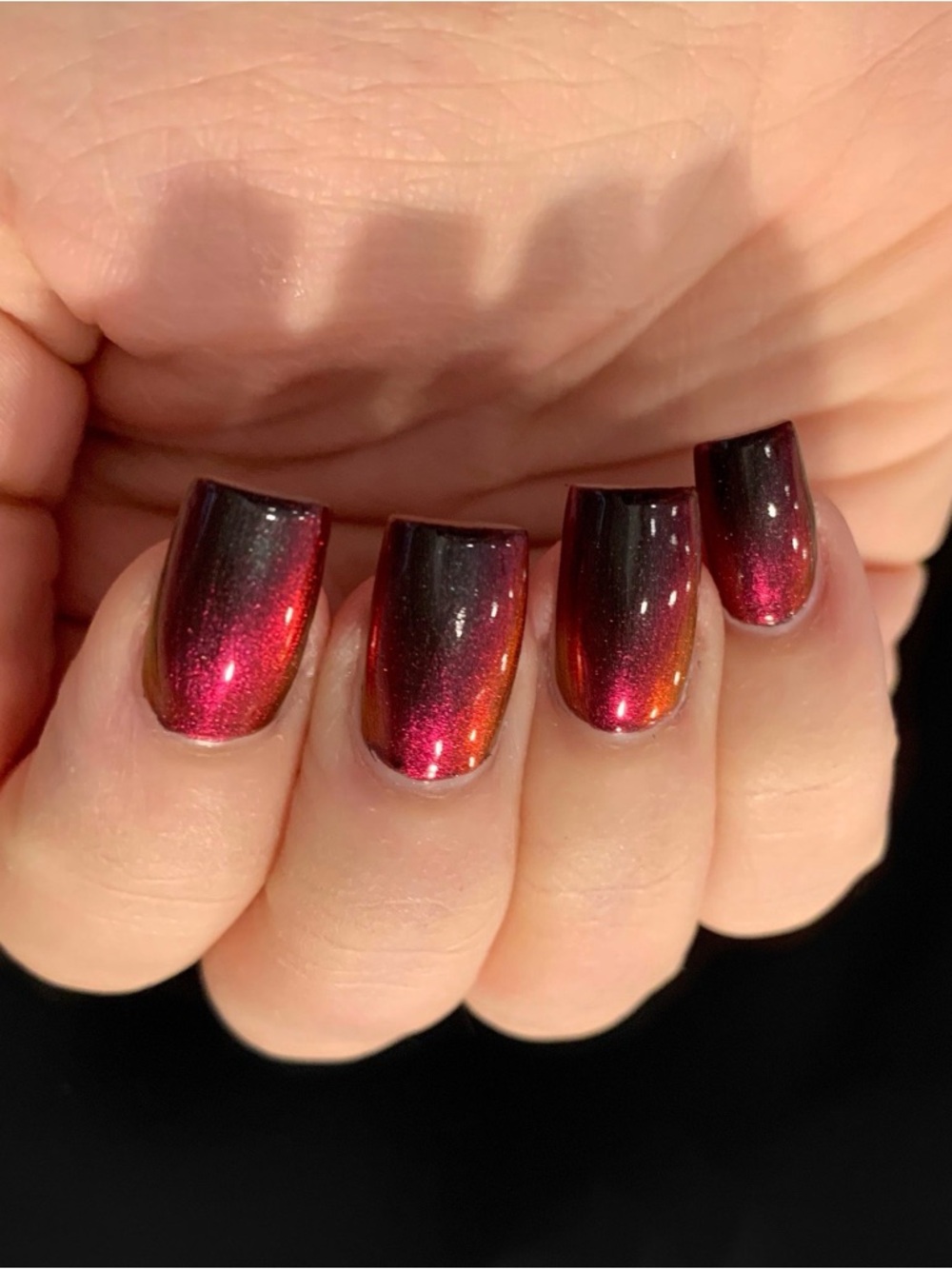 Poker Face - Black and Red Mega Multichrome Oil Slick Colorful Pop Nail..